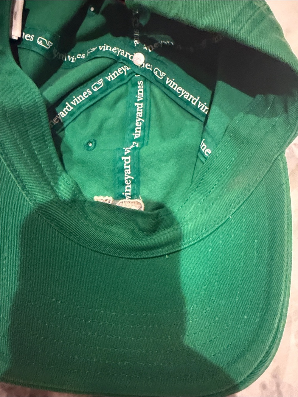 Vineyard Vines Green Cap with Navy Whale Patch - Picture 4 of 4